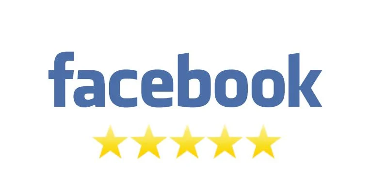 Facebook logo with five yellow stars, representing high customer ratings for Handymasters Painting Co.