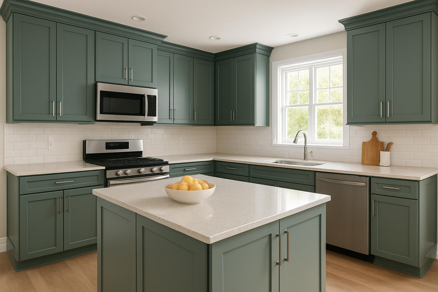 Modern kitchen design styles with muted color palettes enhancing seacoast aesthetics