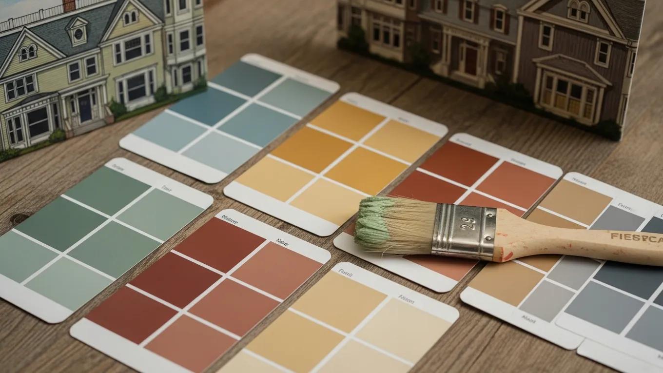 Paint color swatches for historic homes, showcasing muted tones and selection process